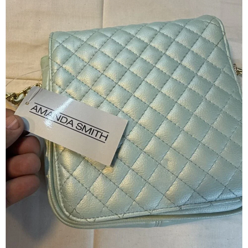 💙👜 Amanda Smith Quilted Crossbody Bag | NWT | Teal & Silver | Women's Stylish